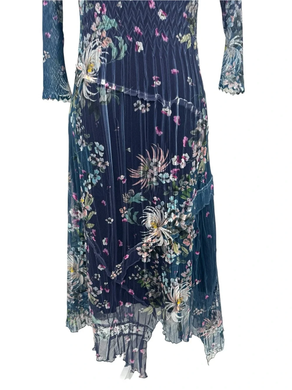 Komarov Navy Floral Midi Dress - Picture 6 of 8